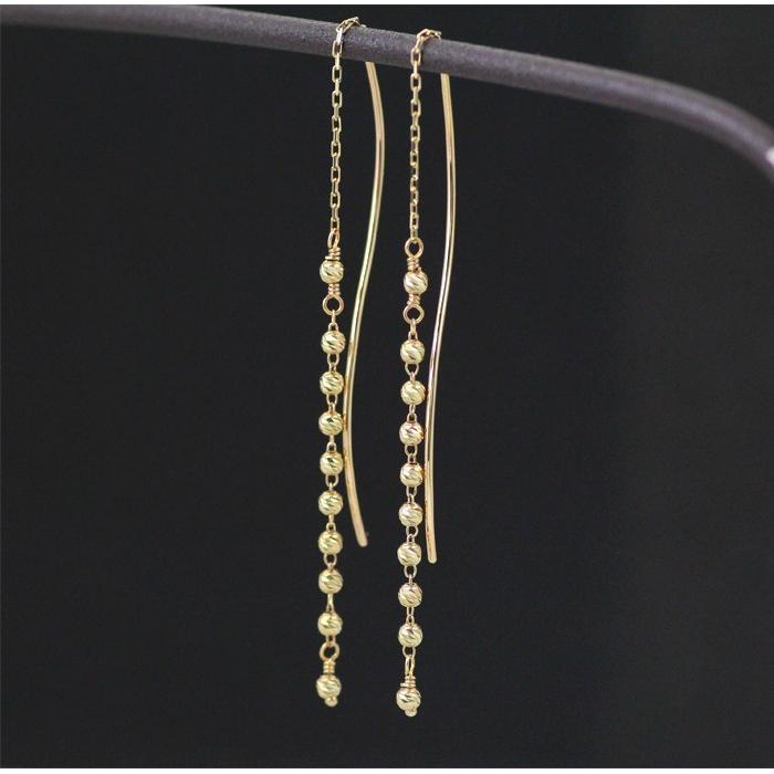 揺れるピアス 10金ピアス レディース 揺れる シンプル アメリカン