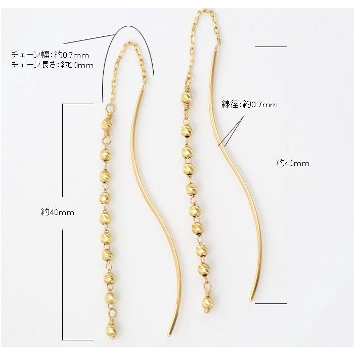 揺れるピアス 10金ピアス レディース 揺れる シンプル アメリカン