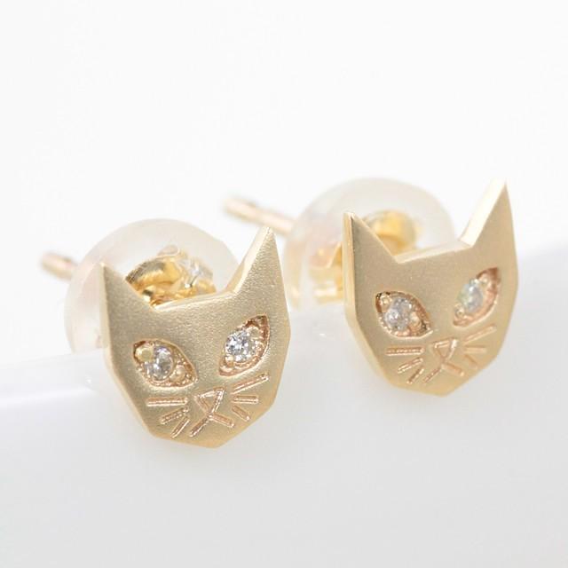 【haruko_tt_さま専用】 K10イエローゴールド ねこ ピアス2点セット 10金ピアス ゴールド k10 10k 猫 ネコ ねこ cat アニマル シンプル