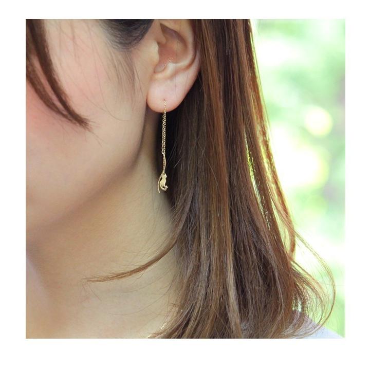 18金ピアス ゴールド k18 18k 18金 猫 ネコ cat レディース 18金ピアス ゴールド k18 18k 18金 猫 ネコ cat レディース
