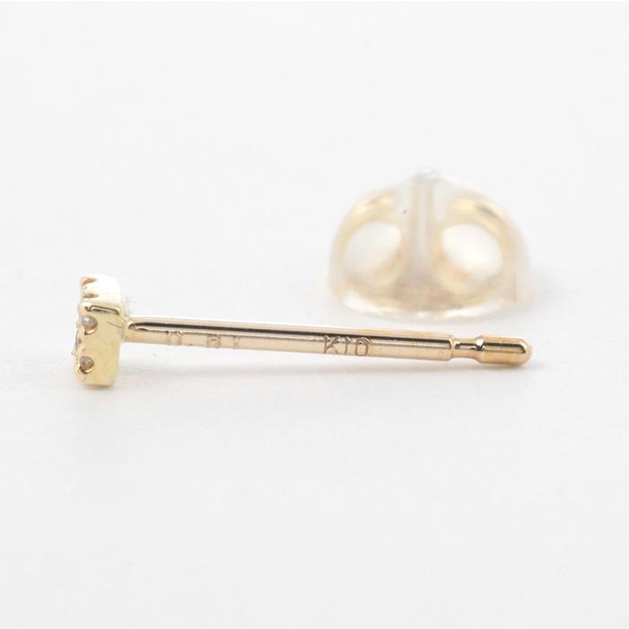 ピアス レディース k10 10金 小さめ ダイヤモンド ゴールド 片耳