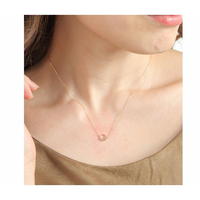 10金ネックレス レディース ペンダント k10 月 イエローゴールド