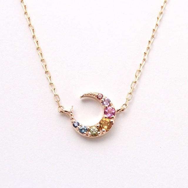 18金ネックレス レディース ペンダント k18 ムーン 月 三日月 イエロー