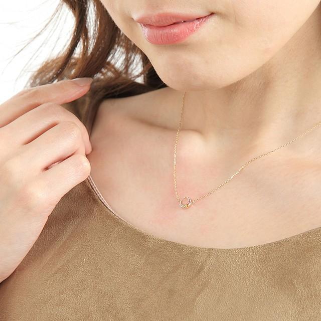 18金ネックレス レディース ペンダント k18 ムーン 月 三日月 イエロー