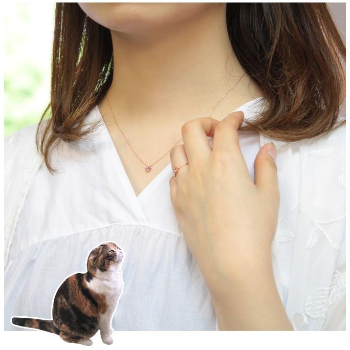 10金ネックレス 猫 ネックレス レディース ペンダント k10 肉球 ネコ 