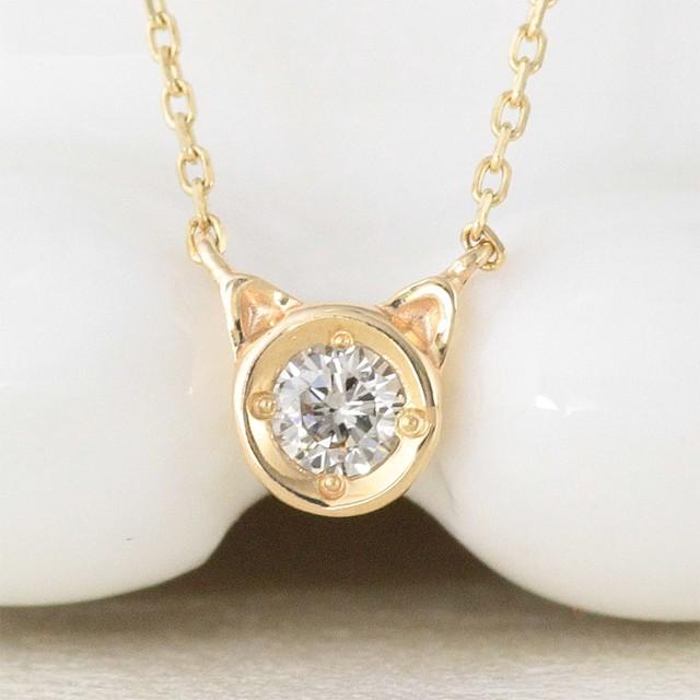 10金ネックレス レディース ペンダント K10 猫 ネコ レディース ダイヤモンド K10 10k 10金 ゴールド シンプル 華奢 猫耳 アニマルモチーフ Jtp プレシャスジュエリーyahoo 店 通販 Yahoo ショッピング