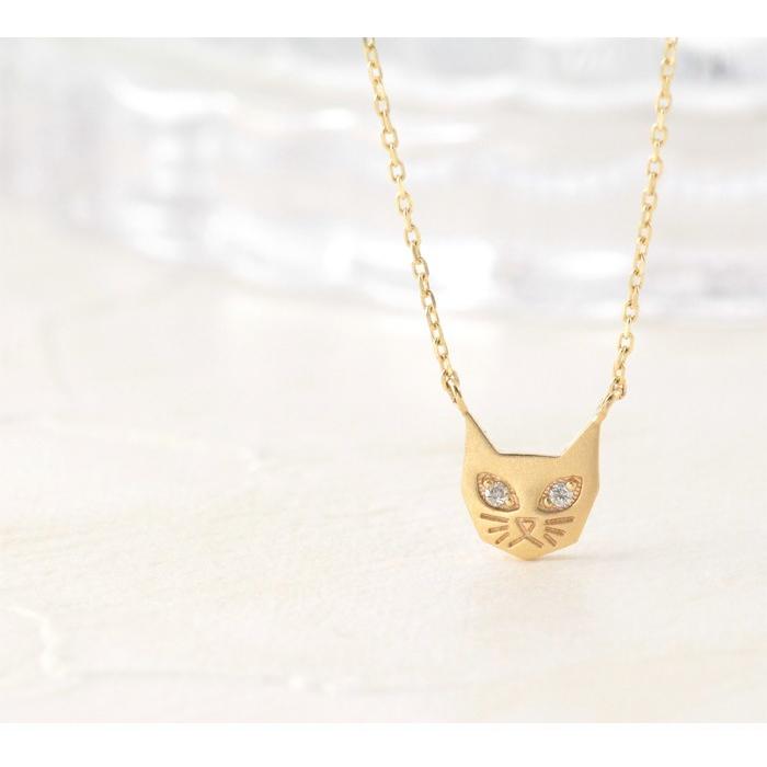10金ネックレス レディース ペンダント k10 レディース ネコ 猫 ねこ cat 10k ダイヤモンド ゴールド イエローゴールド ピンク ホワイト 爆買い クリスマス_1