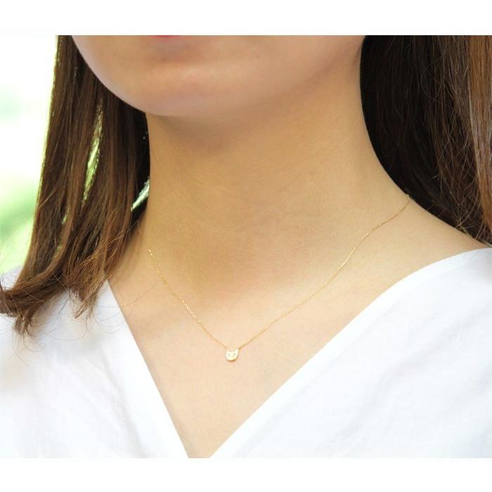18金ネックレス レディース ペンダント k18 ネコ 猫 ねこ cat 18k 