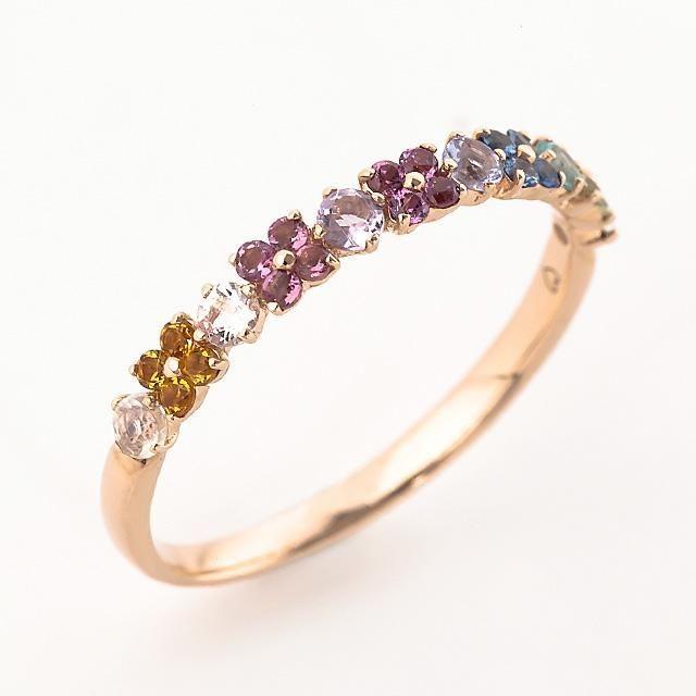 K18 指輪 リング アミュレット レディース ピンクゴールド ガーネット