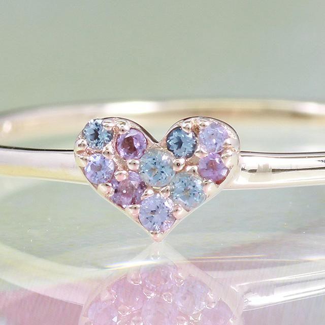 指輪 リング ゴールド ハート タンザナイト 1号〜14号 女性 ギフト プレゼント 爆買い クリスマス_1