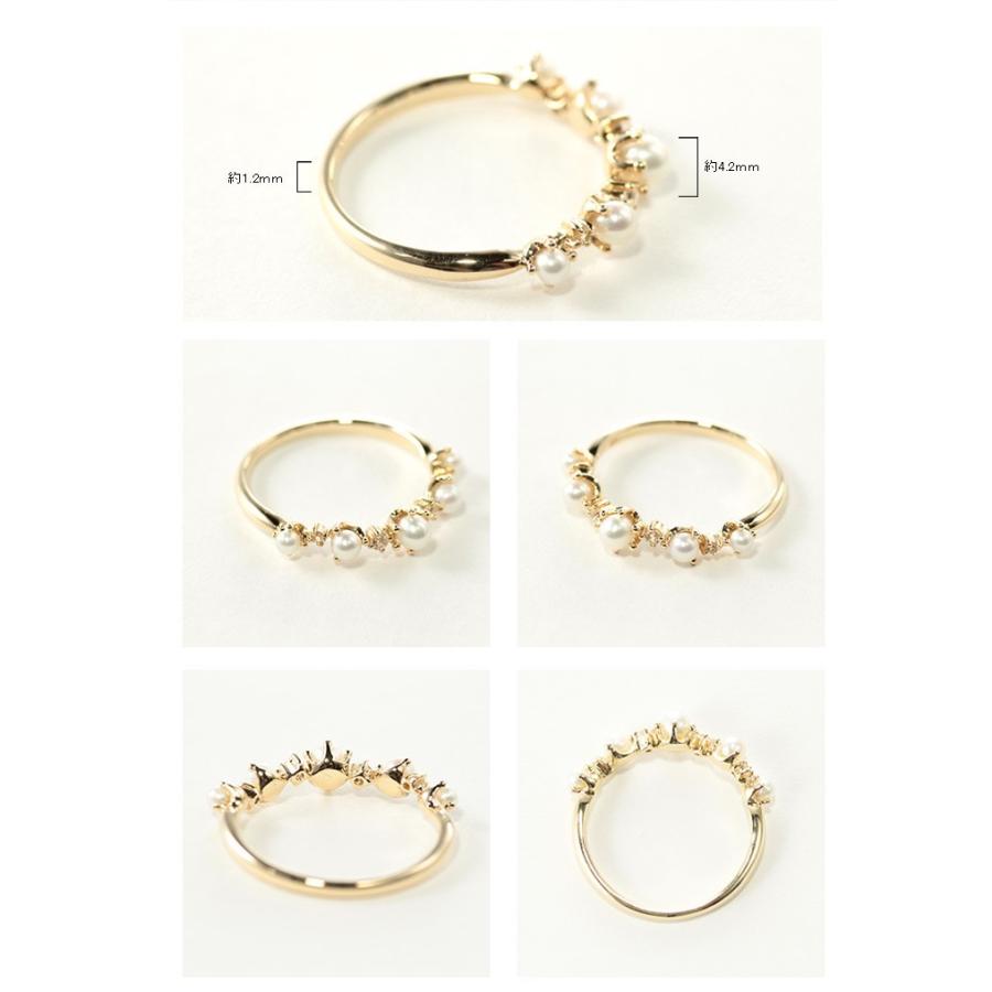 パール リング ホワイトトパーズ 指輪 レディース ゴールド おしゃれ