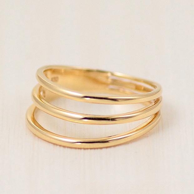 リング ピンキーリング 重ねづけ ゴールド イエローゴールド 指輪 爆