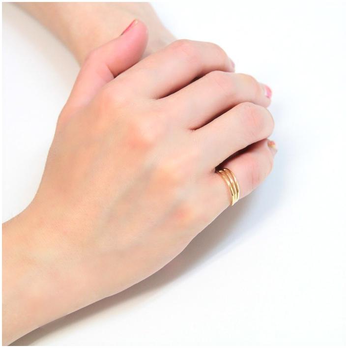 リング ピンキーリング 重ねづけ ゴールド イエローゴールド 指輪 爆