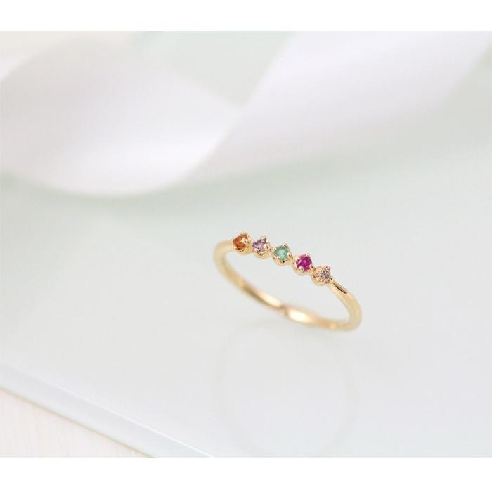 ピンキーリング リング 指輪 ゴールド ダイヤモンド ルビー エメラルド