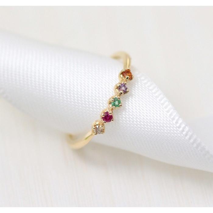ピンキーリング リング 指輪 ゴールド ダイヤモンド ルビー エメラルド