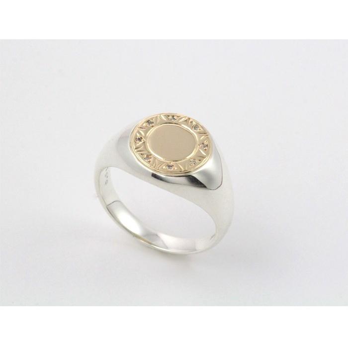 リング ピンキーリング メンズ 指輪 印台 ダイヤモンド シルバー925  金 18金 18k k18 イエローゴールド ゴールド小指 爆買い クリスマスの画像