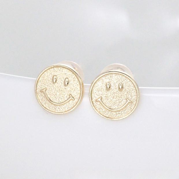 10金ピアス スマイル ピアス レディース にこちゃん ゴールド イエロー 