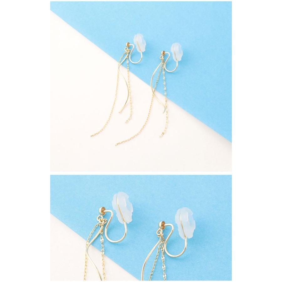 揺れるピアス 10金イヤリング イヤークリップ k10 10k レディース