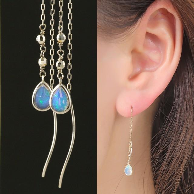 揺れるピアス 10金ピアス オパール レディース k10 10k ゴールド