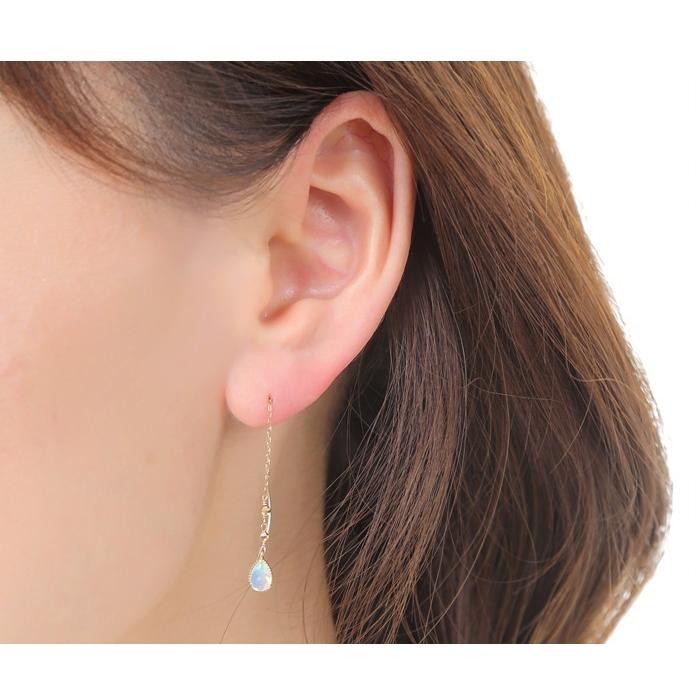 18金 ピアス オパール レディース k18 18k ゴールド アメリカンピアス