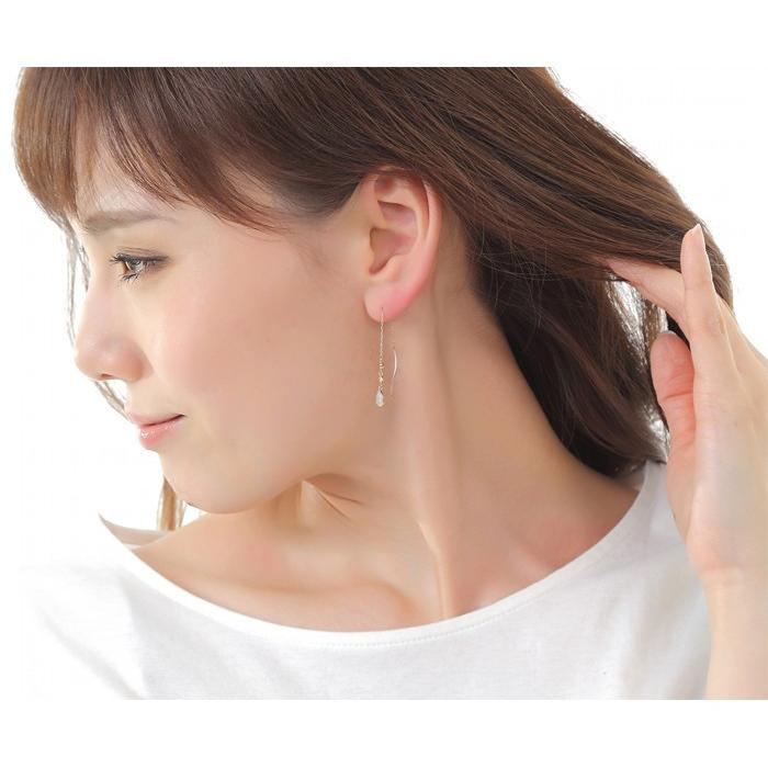 18金 ピアス オパール レディース k18 18k ゴールド アメリカンピアス
