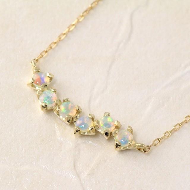 10金ネックレス レディース ペンダント k10 オパール 10k ゴールド シンプル 華奢 爆買い クリスマス