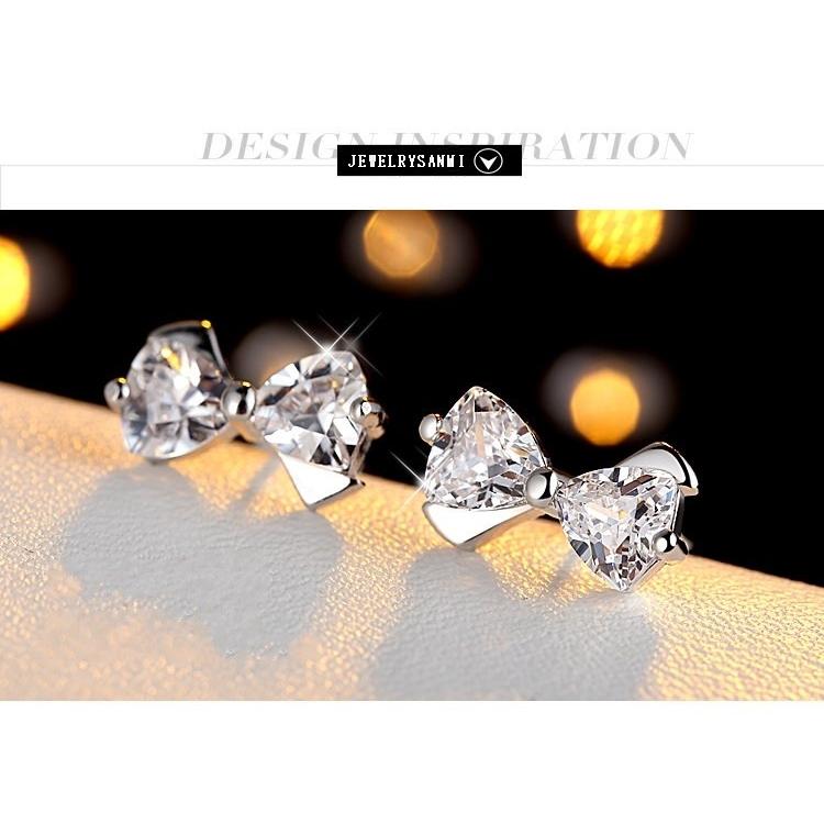 SWAROVSKI（スワロフスキー） ピアス リボン 高級 リボン シルバー925