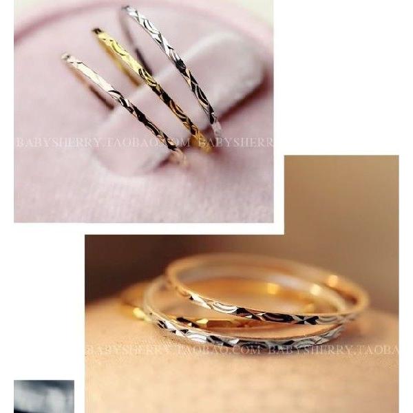 指輪 リング 極細 3本セット シンプル ピンキー 誕生日 記念日