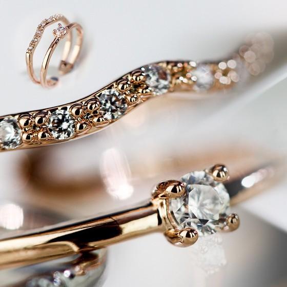 SWAROVSKI（スワロフスキー） リング 指輪 レディース 2連 高級 K18金