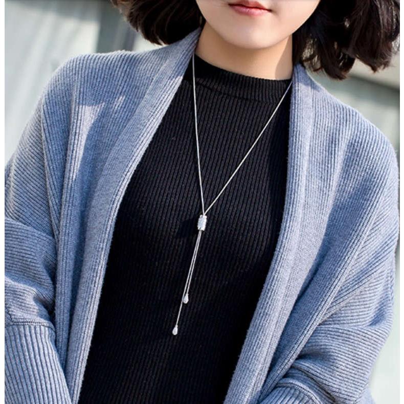 ネックレス ロングネックレス セミロング スワロフスキー 高品質 上品  