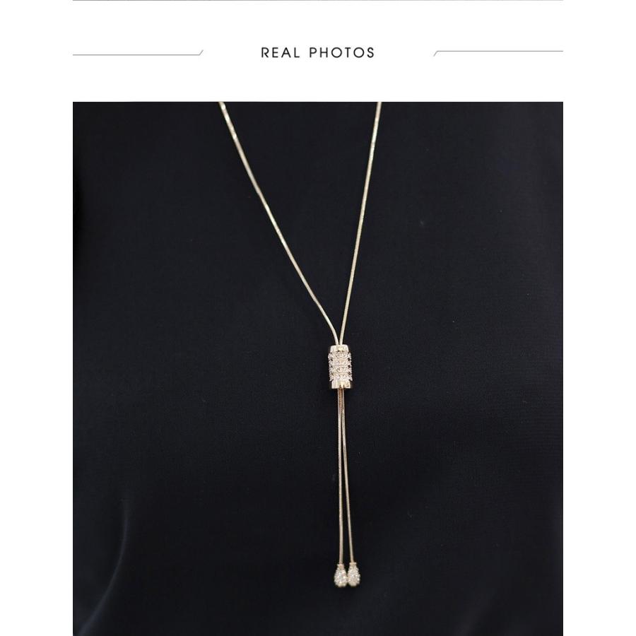 ネックレス ロングネックレス セミロング スワロフスキー 高品質 上品  