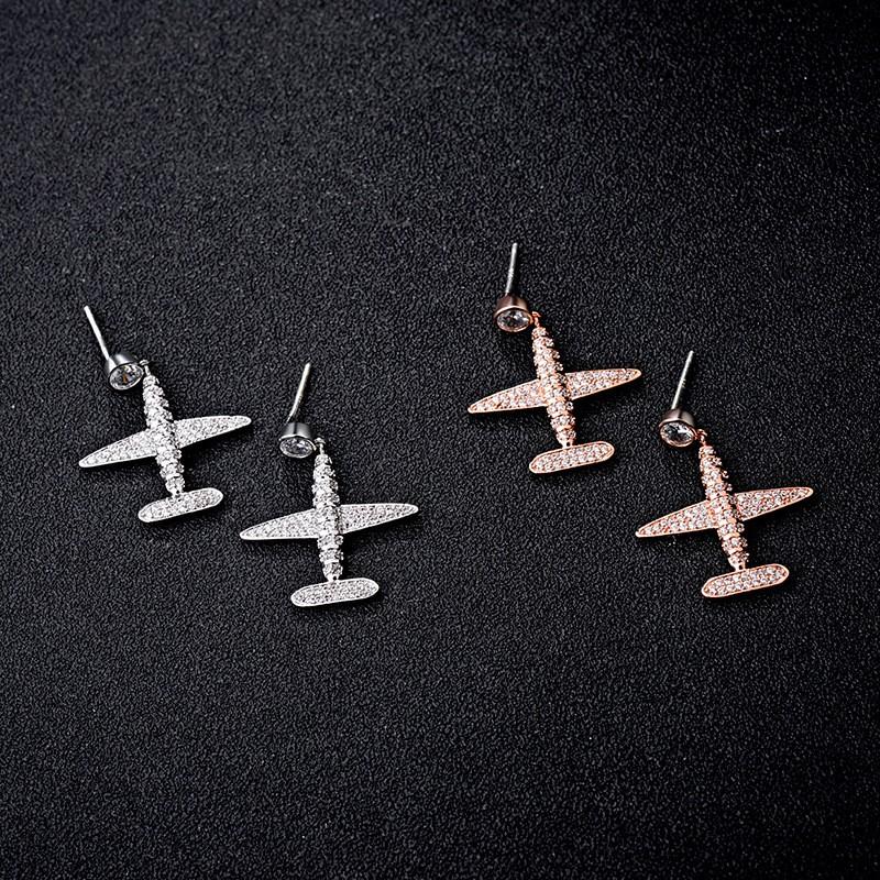 K18 ゴールド 飛行機モチーフ アメリカンピアス 両耳用 ピアス レディース 高級 飛行機 プレゼント K18金RGP 送料無料