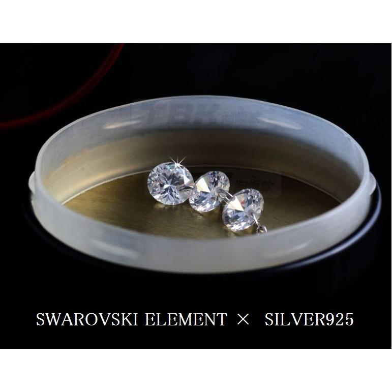 ピアス SILVER925/純銀製 SWAROVSKI 輝き3連石ピアス｜jewelrysanmi｜05