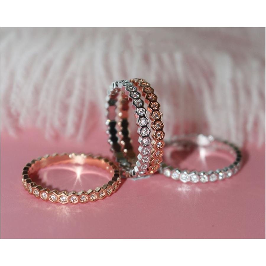 みんと ラウンドカット フルエタニティ スワロフスキー Matrix リング