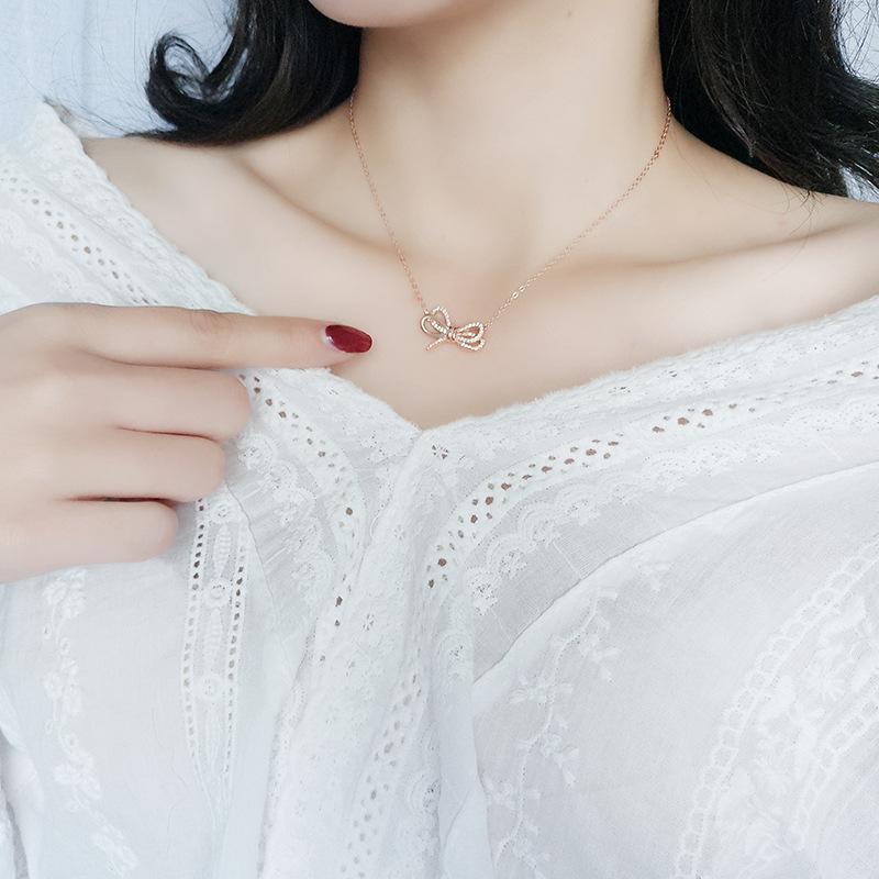 ネックレス 高級 シルバー925 リボン 可愛い上品 誕生日 記念日 