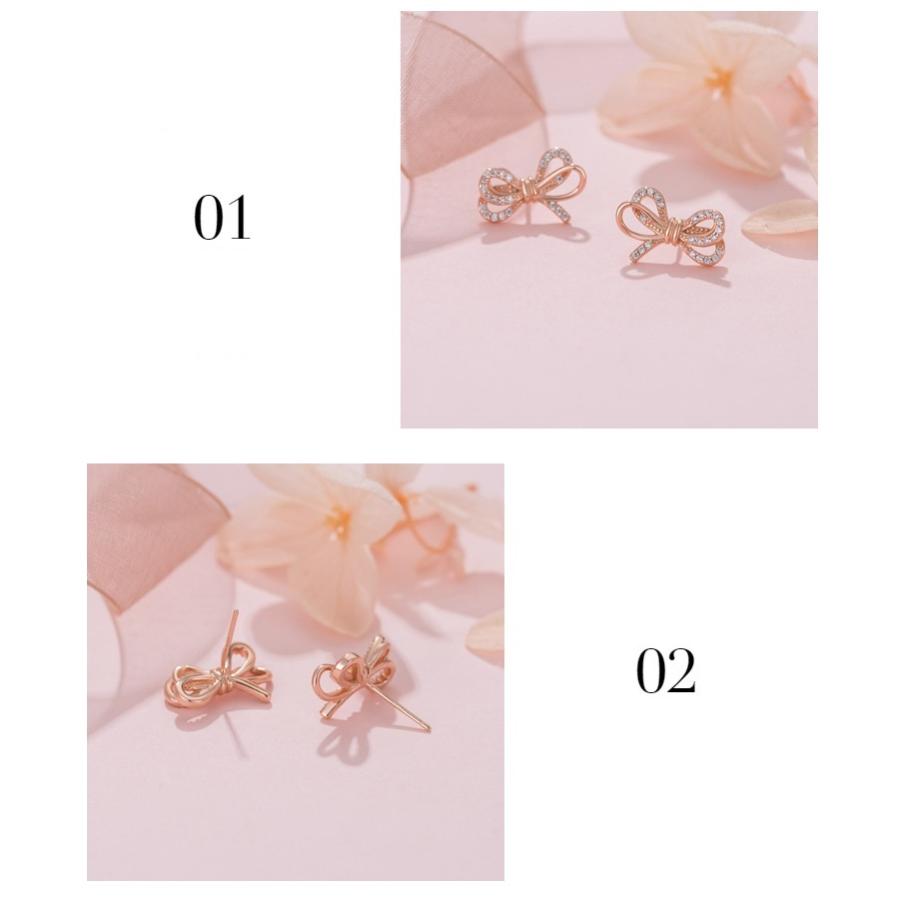 ピアス レディース スワロフスキー リボン 可愛い 両耳 上品 ピアス レディース スワロフスキー リボン 可愛い 両耳 上品