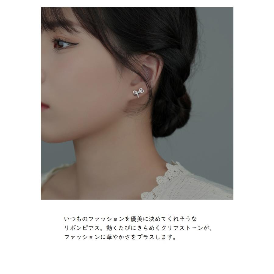 ピアス レディース スワロフスキー リボン 可愛い 両耳 上品 ピアス レディース スワロフスキー リボン 可愛い 両耳 上品