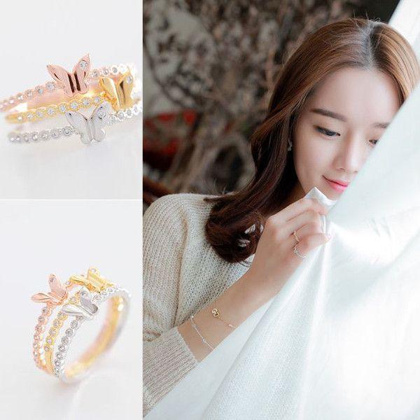 SWAROVSKI 指輪 リング K18 重ね付け重宝/スイートバタフライ SWAROVSKI 指輪 リング K18 重ね付け重宝/スイートバタフライ