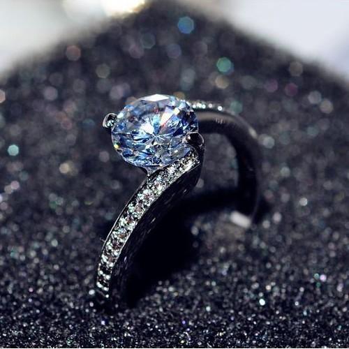 指輪 リング K18 1.2ct ダイヤモンドCZ彩石 ホワイトゴールドK18RGP 