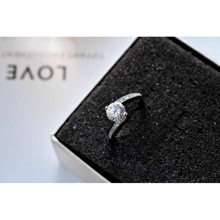 指輪 リング K18 1.2ct ダイヤモンドCZ彩石 ホワイトゴールドK18RGP 
