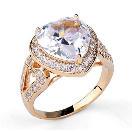 指輪 リング K18 /ハート/ダイヤモンドCZ/10ct リング/RGP大きいサイズ｜jewelrysanmi