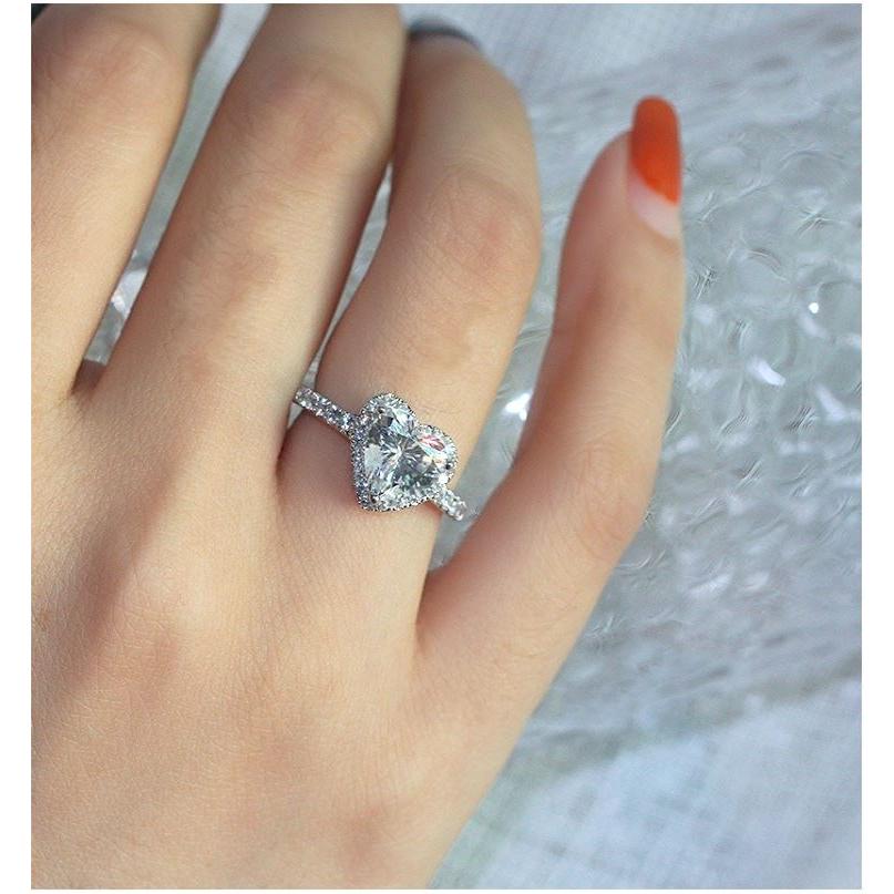 指輪 リング レディース ハート 大粒 ダイヤモンドCZ 結婚指輪 誕生日