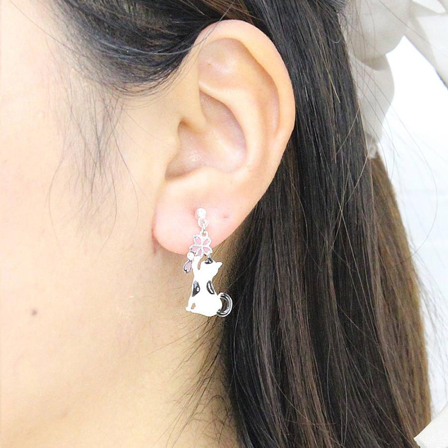 ฅ❤️ ねこ　猫　レジン　桜　蝶々　ピアス　イヤリング　ハンドメイド ฅ❤️ ねこ猫レジン桜蝶々ピアスイヤリングハンドメイド