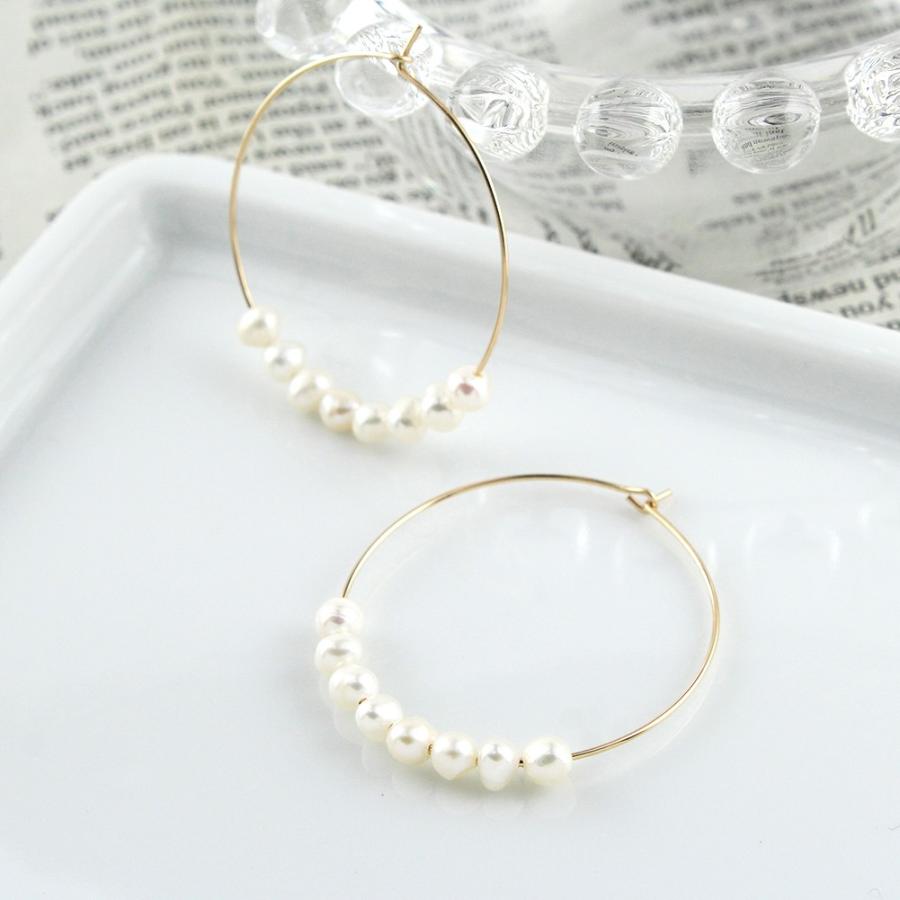 ピアス 14Kゴールドフィルド 14KGF Gold Filled フープ リング 淡水 