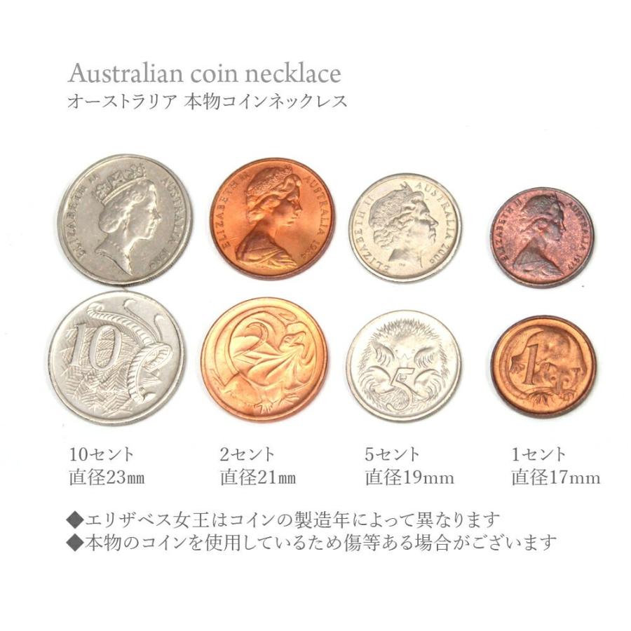 ネックレス 送料無料 オーストラリア 2セント コイン 45cm+5cm ネックレスエリザベス エリマキトカゲ 日本製 :n3644