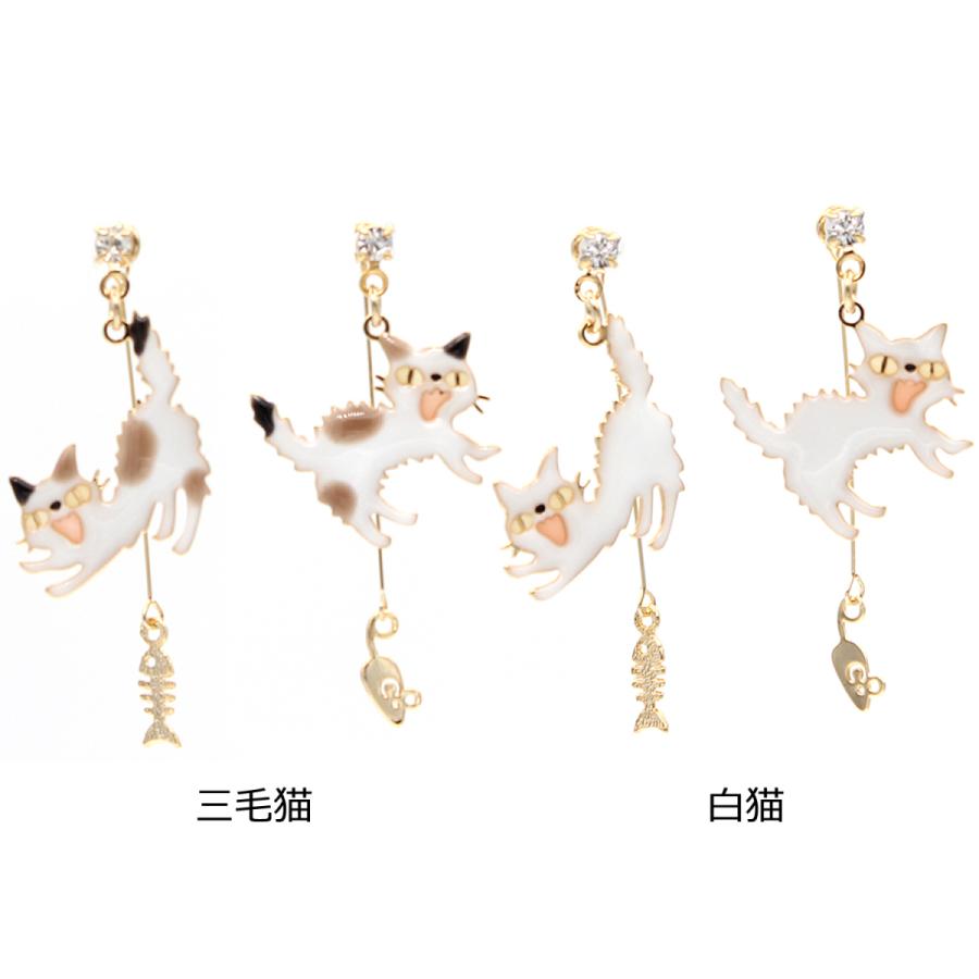 イヤリング ピアス レディース ねこ モチーフ シャーするアクセサリー