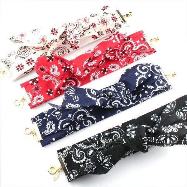 ブレスレット メンズ mens レディース ペイズリー バンダナ ニッケル