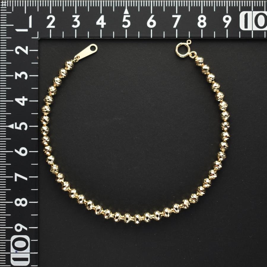 K18 シャンデリアカットボール ブレスレット 幅4mm 長さ19cm 新品 父の日｜jewelrywin｜02