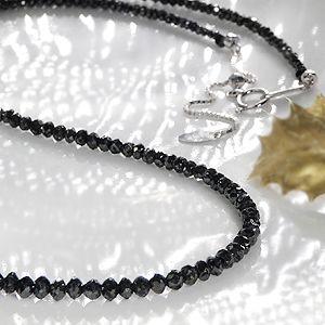 K18WG ブラックダイヤモンド20ct AAAネックレス ホワイトゴールド 