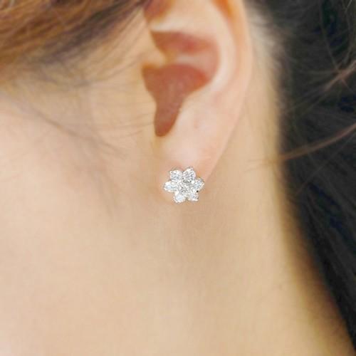 新品PT900ダイヤモンド ピアス (セブンスターデザイン) 1.10カラット(0.55ct×2)の画像